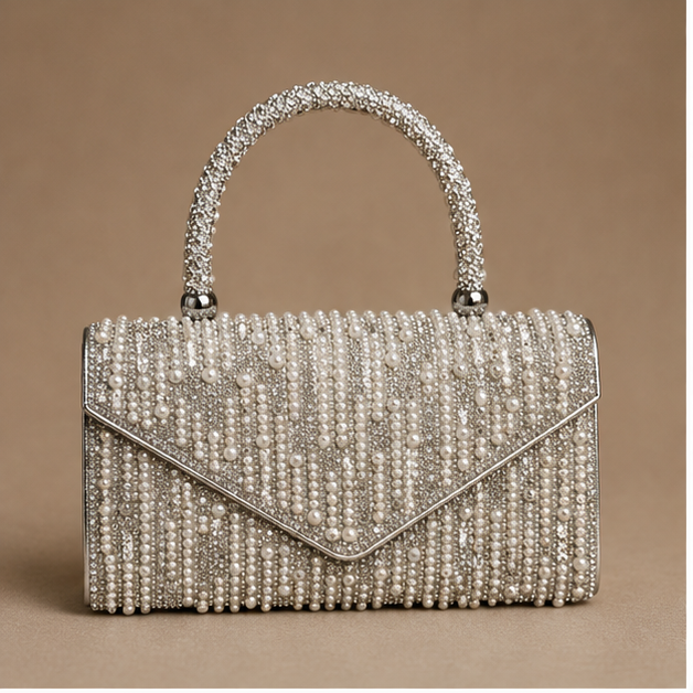 Pearl Embellished Party Clutch