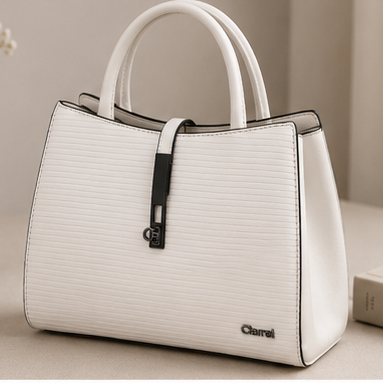 White Classic Lock Handbag