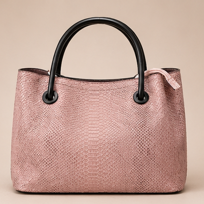Pink Textured Shoulder Tote Bag